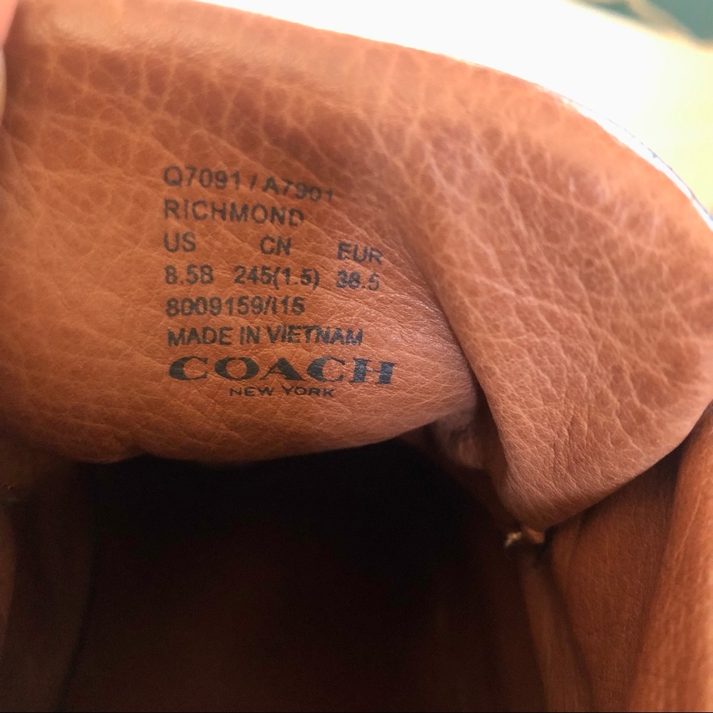 Coach Richmond Soft Napa #Q7091 Black 8.5B - Picture 6 of 10